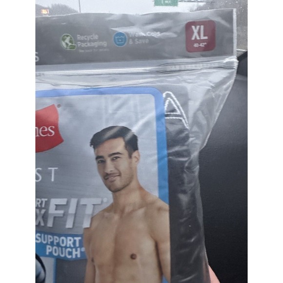 Hanes Men's 4 Pack Total Support Pouch Boxer Brief Size XL Blue Grey Black - Picture 5 of 6